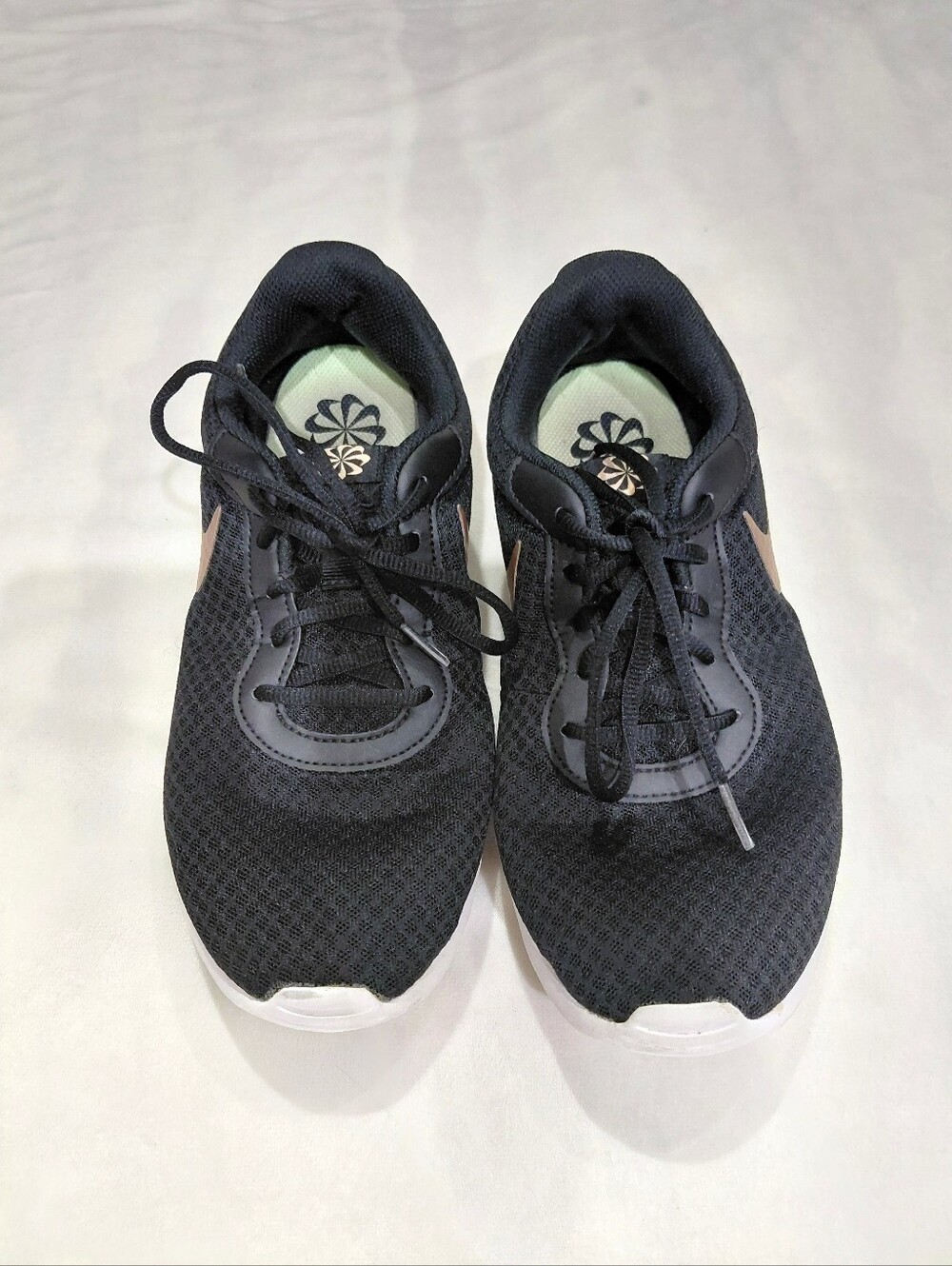 Nike Used Black Running Shoes with Rose Swoosh Size 9.5